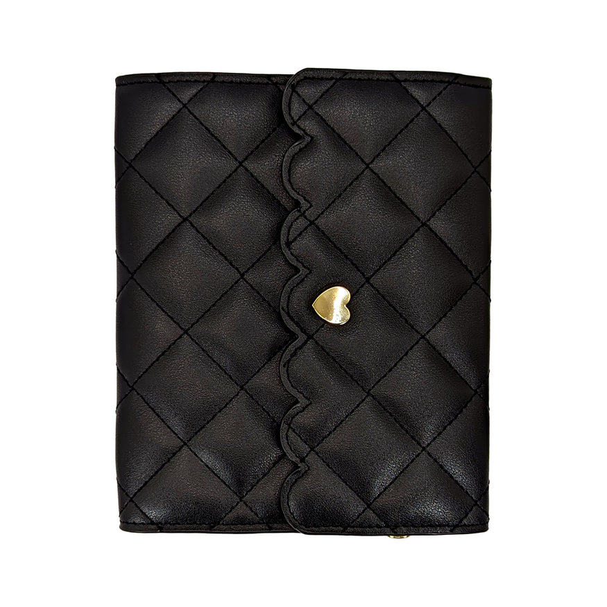 Quilted Black Photo Album (light gold hardware) – simply gilded